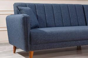 Sarok ágyazható kanapé Zayda 225 cm sötétkék – jobb