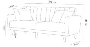Összecsukható kanapé székkel Zayda sötétszürke