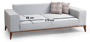 Design 3 személyes kanapé Tarika 223 cm világosszürke - Raktáron