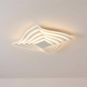 Lindby LED mennyezeti világítás Rebeka, 47x47 cm, CCT, távirányító, dimmelhető, Fehér / opál, Nappali / Étkező, fém, Modern