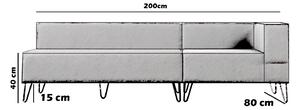 Design 3 személyes kanapé Phenyo 200 cm szürke