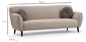 Design 3 személyes kanapé Laelia 220 cm bézs