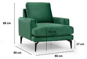 Design fotel Fenicia zöld
