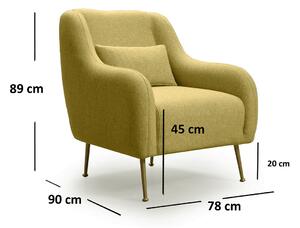 Design fotel Eilika sárga