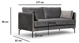 Design kanapé Laisha 177 cm szürke