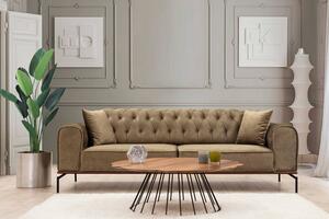 Design 3-személyes kanapé Tamarice 230 cm barna-zöld