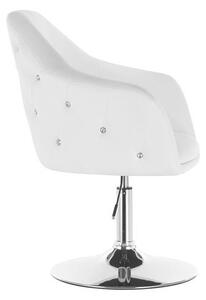 HC547N Fehér modern műbőr szék krómozott lábbal