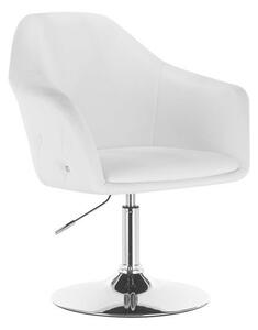 HC547N Fehér modern műbőr szék krómozott lábbal