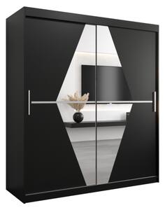 BOLIWIA ruhásszekrény, 180x200x62, fekete