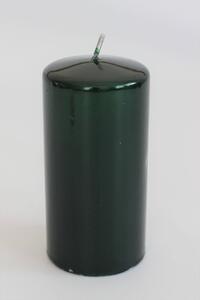 Zöld fém hatású gyertya henger 14cm