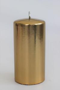 Arany fém hatású gyertya henger 14cm