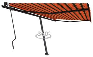 VidaXL narancs-barna kézzel kihúzható póznás napellenző 400 x 300 cm