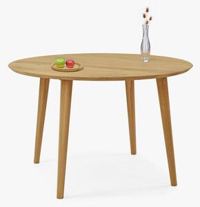 Tölgyfa kerek asztal, 120 cm átmérőjű