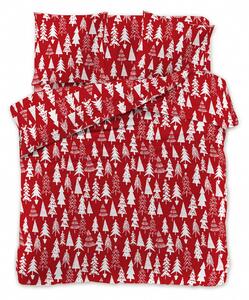 CHRISTMAS TREES piros mikroszálas ágyneműhuzat Ágyneműhuzat mérete: 70 x 90 cm | 140 x 200 cm