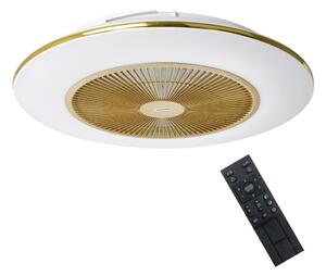 Milagro LED Dimmelhető mennyezeti lámpa ventilátorral ARIA LED/38W/230V arany + távirányító MI1981