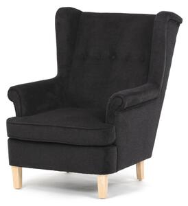 Pihenőfotel, fekete szövet kárpittal, AK-388