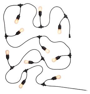 BULB LIGHTS kültéri égősor fali csatlakozóval, fekete 10 égő