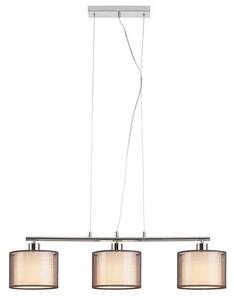 Függeszték e27 3x60w króm/barna anastasia