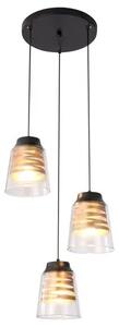 Beltéri függeszték e27 3x60w matt fekete zenaida