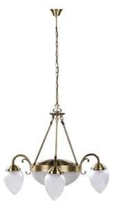 Csillár e27+e14 2x60w+3x40w fehér/bronz annabella