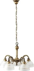 Csillár e27 5x40w bronz/fehér flossi