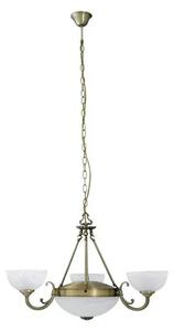Rabalux csillár e27 2x60w, e14 3x40w bronz/fehér alabástrom üveg marlene