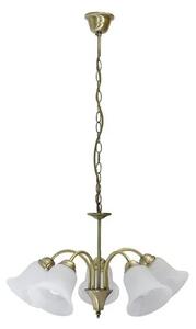 Csillár e14 5x40w bronz/fehér alabástrom üveg francesca