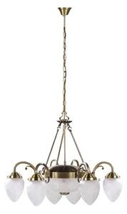 Csillár e27+e14 2x60w+6x40w fehér/bronz annabella