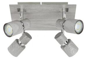 Beltéri karos spotlámpa gu10 4x50w ezüst tölgy merkur