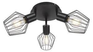 Beltéri karos spotlámpa e27 3x40w fekete belano