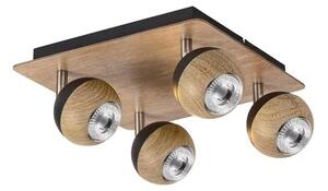 Beltéri karos spotlámpa gu10 4x35w tölgy arthur