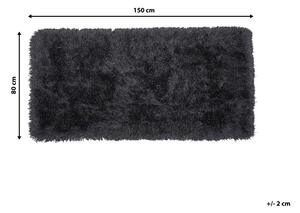 Fekete hosszú szálú szőnyeg 80 x 150 cm CIDE