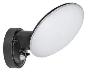 Kültéri led fali lámpa mozgásérzékelővel 12w 720lm 4000k fekete varna