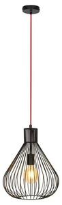 Beltéri függeszték e27 40w matt fekete/piros zille