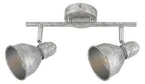 Beltéri karos spotlámpa e14 2x40w antik ezüst thelma