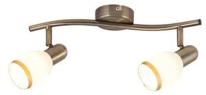Beltéri karos spotlámpa e14 2x40w bronz/fehér elite