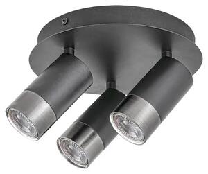 Beltéri karos spotlámpa gu10 3x5w matt fekete zircon