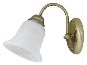 Beltéri fali lámpa e14 40w bronz/fehér alabástrom üveg francesca