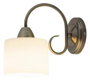 Beltéri fali lámpa e27 60w antik sárgaréz/opál üveg edith