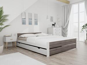 IKAROS DOUBLE ágy 160 x 200 cm, fehér/trüffel tölgy Ágyrács: Ágyrács nélkül, Matrac: Matrac nélkül