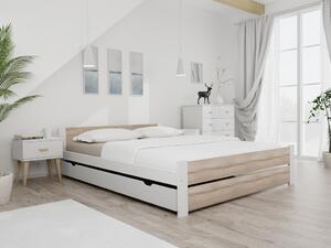 IKAROS DOUBLE ágy 120 x 200 cm, fehér/sonoma tölgy Ágyrács: Ágyrács nélkül, Matrac: Matrac nélkül
