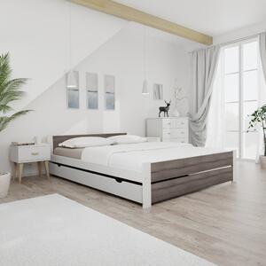 IKAROS DOUBLE ágy 120 x 200 cm, fehér/trüffel tölgy Ágyrács: Ágyrács nélkül, Matrac: Deluxe 10 cm matrac