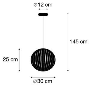 Modern függőlámpa fekete 30 cm - Zoë