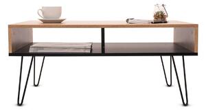 Tutumi, téglalap alakú dohányzóasztal 90x60x40 cm, fekete-tölgy sonoma, KRZ-07000