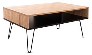 Tutumi, téglalap alakú dohányzóasztal 90x60x40 cm, fekete-tölgy sonoma, KRZ-07000