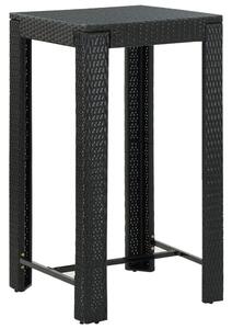 Fekete polyrattan kerti bárasztal 60,5 x 60,5 x 110,5 cm