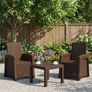 Dönthető kertiszék rattan hatású 2 pcs Barna PP