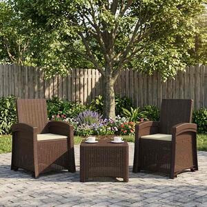 Dönthető kertiszék rattan hatású 2 pcs Barna és Krém színű PP