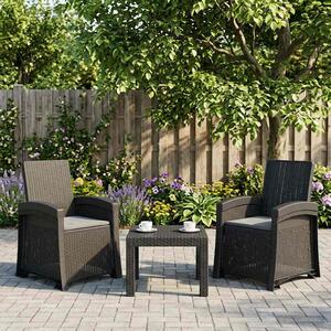 Dönthető kertiszék rattan hatású 2 pcs Antracitszürke PP