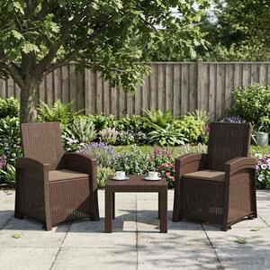 Dönthető kertiszék rattan hatású 2 pcs Barna és Tópszínű PP